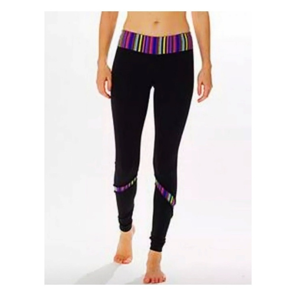 Lululemon Ruffle Rainbow Stripe Yoga Leggings 6